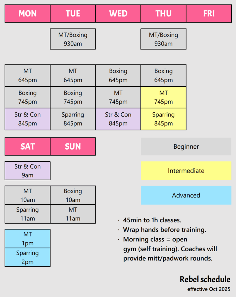 Rebel Schedule Rates